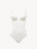 MAISON CONTOURING Bodysuit in off-white stretch tulle