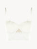 Shape Allure White Lycra strapless brassiere with Chantilly lace