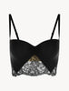Shape Allure Schwarzer trägerloser Lycra-BH mit Chantilly-Spitze