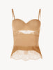 Shape Allure Corsage aus beigefarbener Lycra mit Chantilly-Spitze