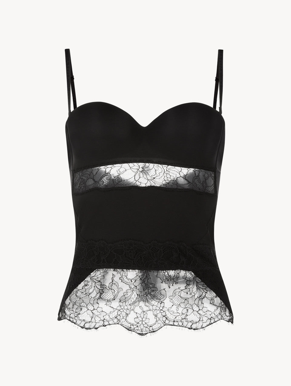 Shape Allure Corsetto nero in Lycra con raffinati dettagli in pizzo Chantilly
