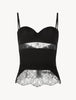 Shape Allure schwarzes Lycra-Korsett mit Chantilly-Spitze