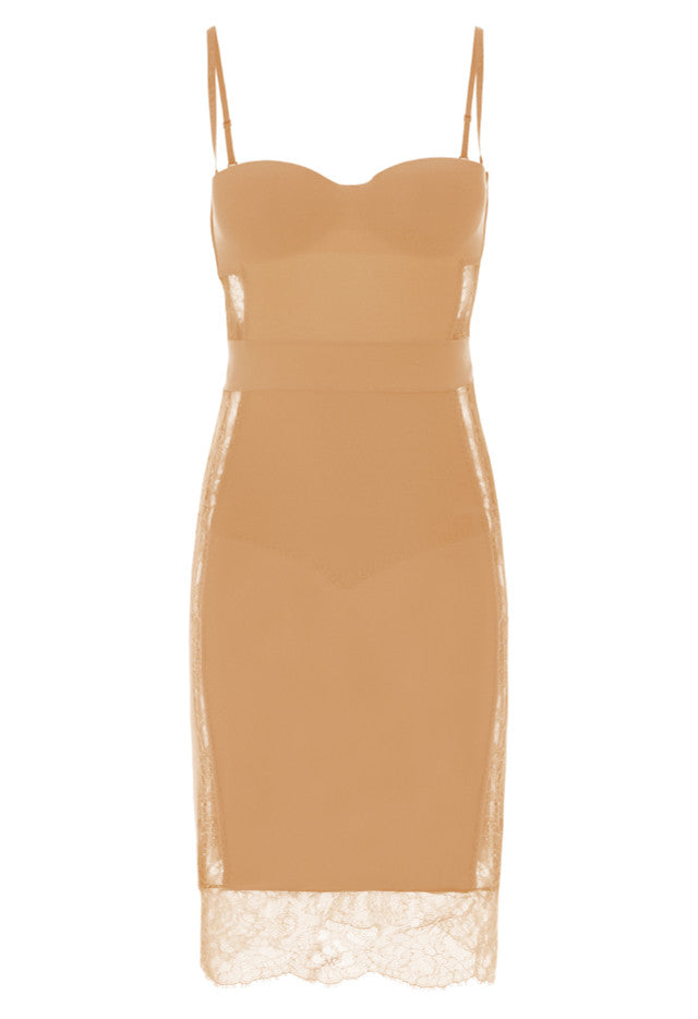 Shape Allure Sottoveste beige con coppe imbottite e ferretto