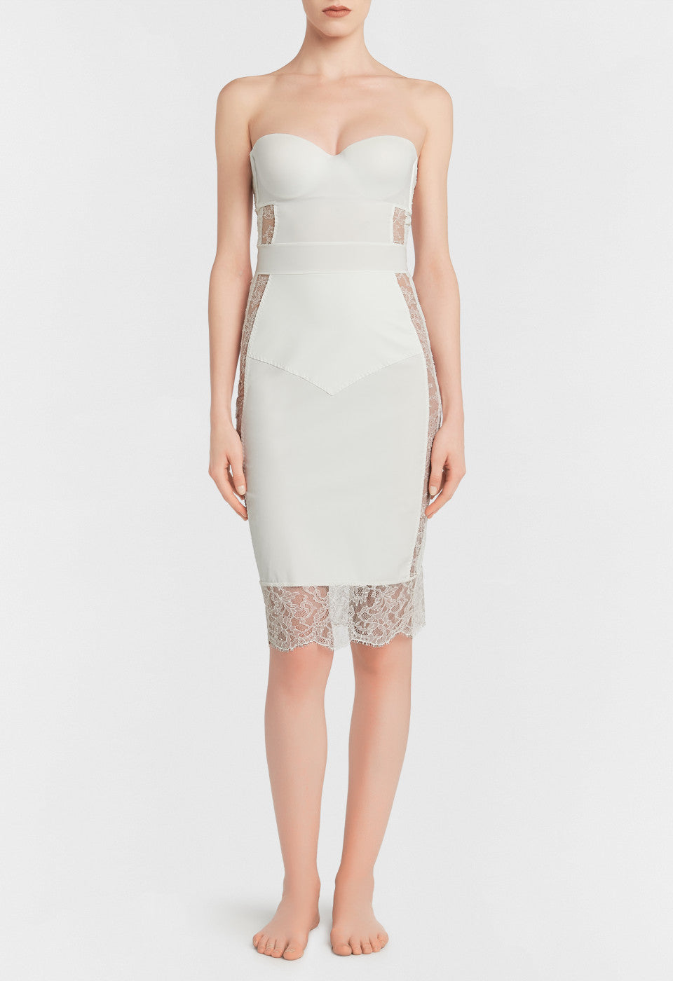 Shape Allure Weiß Wattiert Bügelkleid