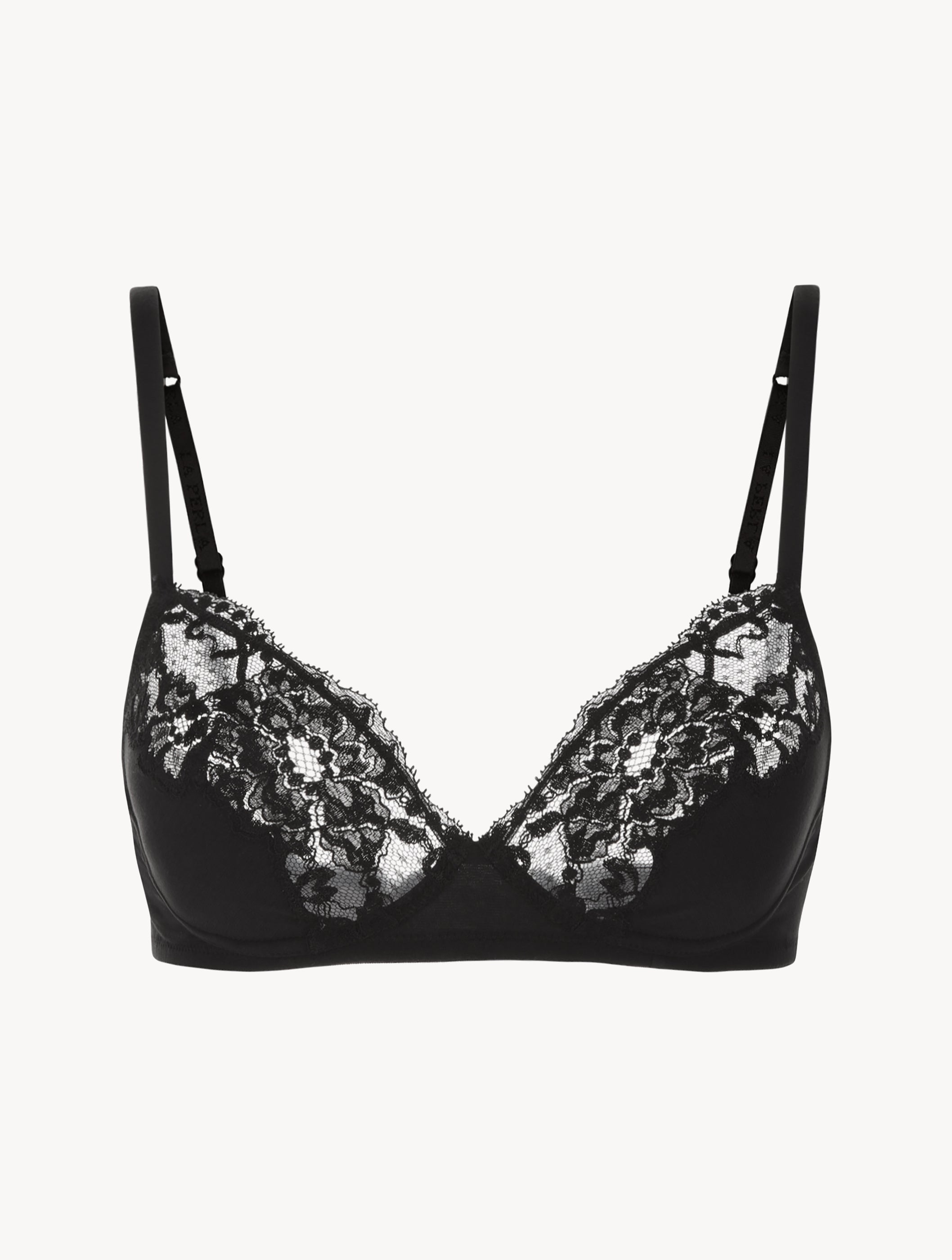 Souple Black cotton non-wired bra