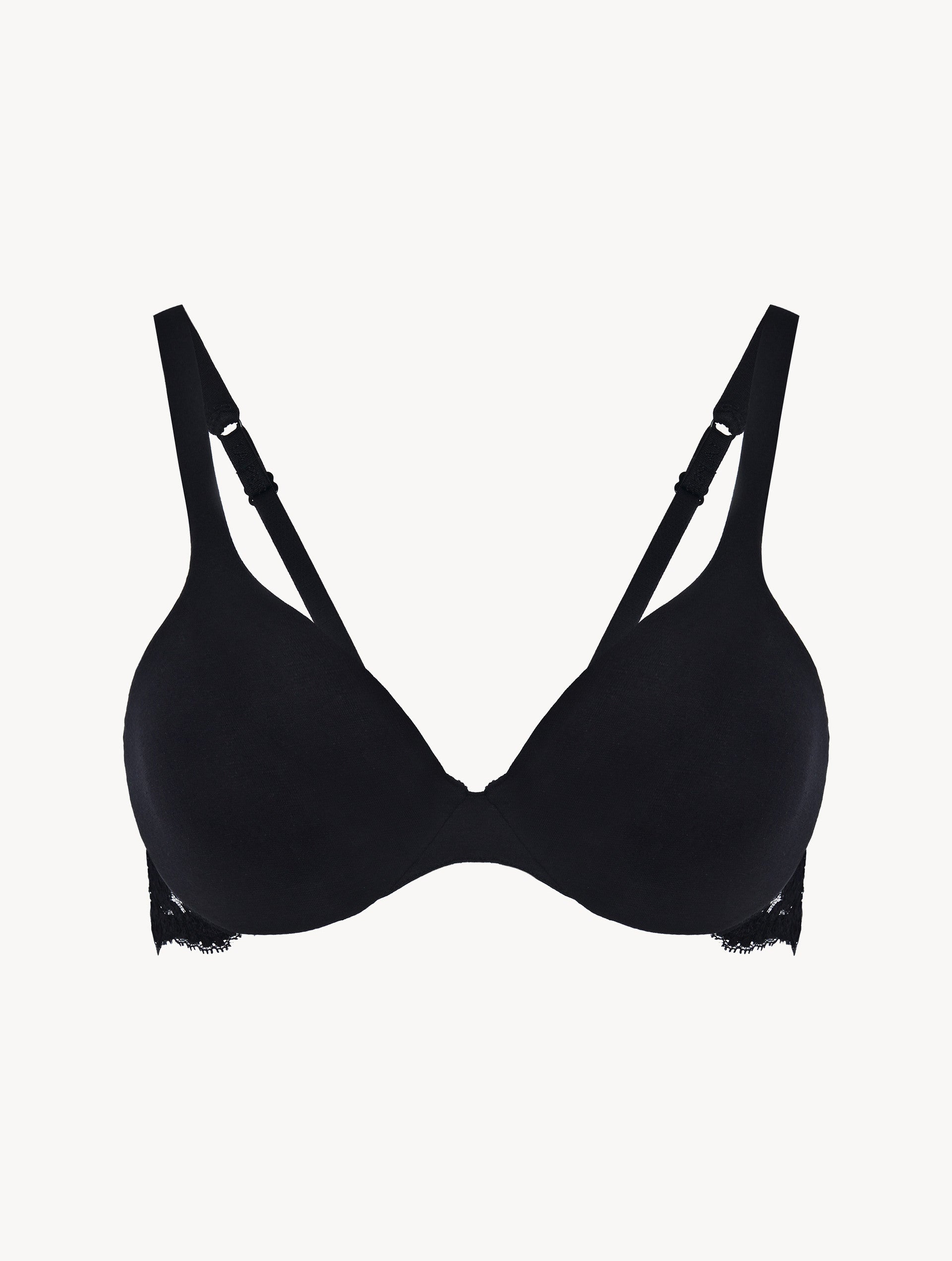 Souple Black lace and cotton underwired bra