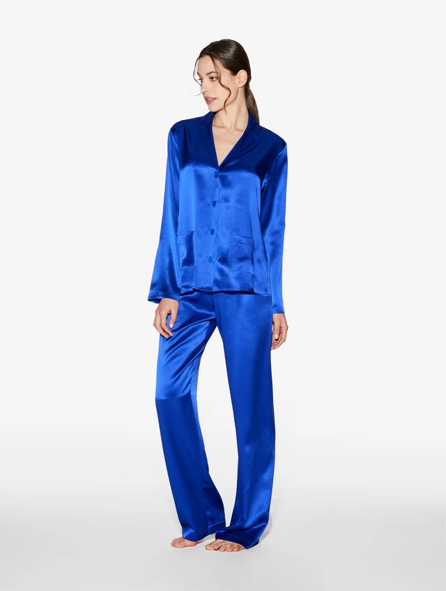 Silk Pigiama in blu elettrico