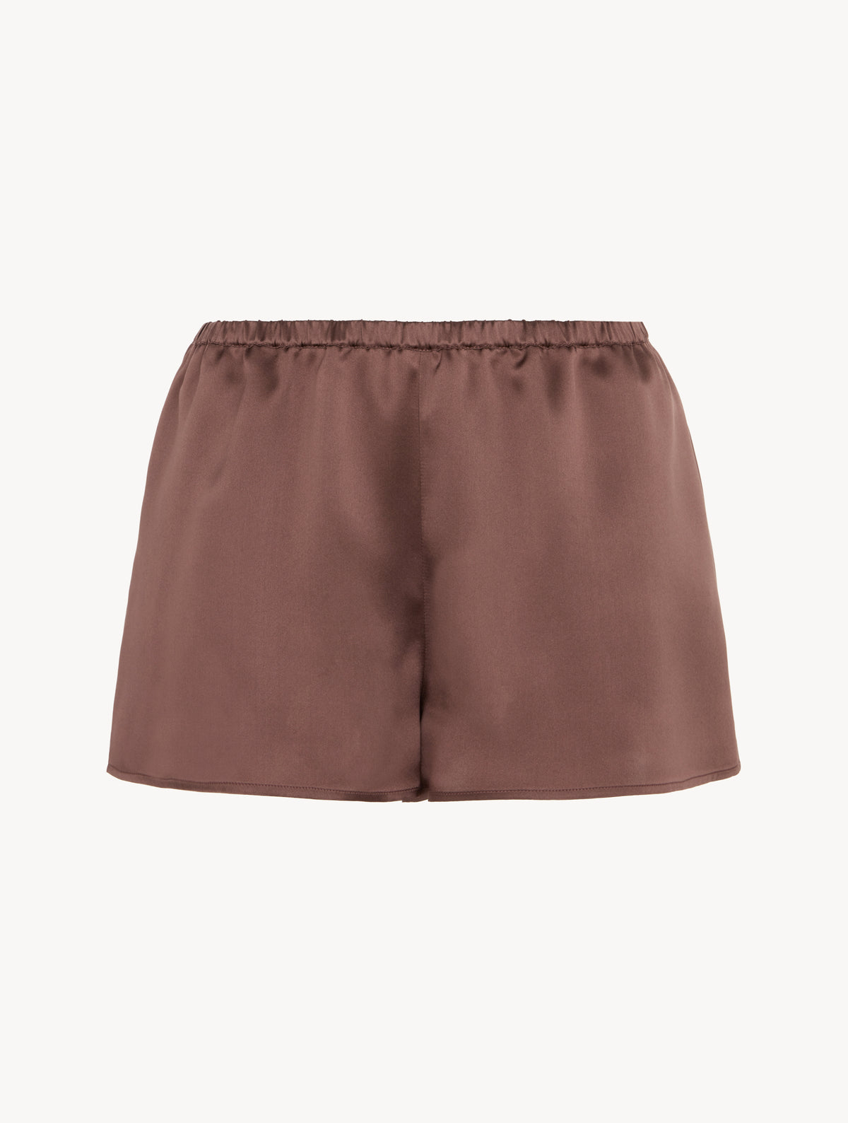 Silk chocolate brown pajama shorts