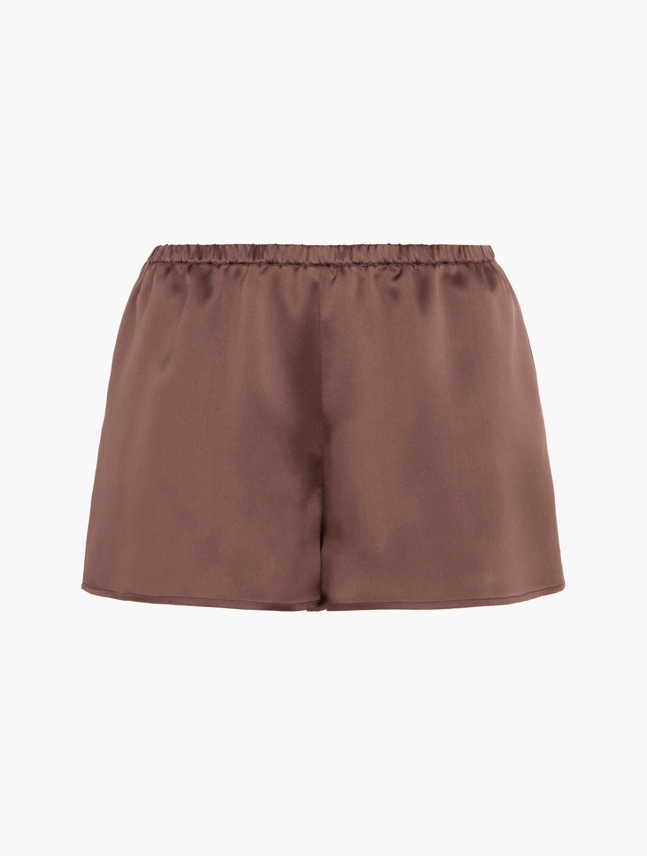 Seiden-Pajama-Shorts in Schokoladenbraun