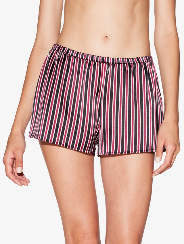 Gestreifte Shorts aus Seidensatin