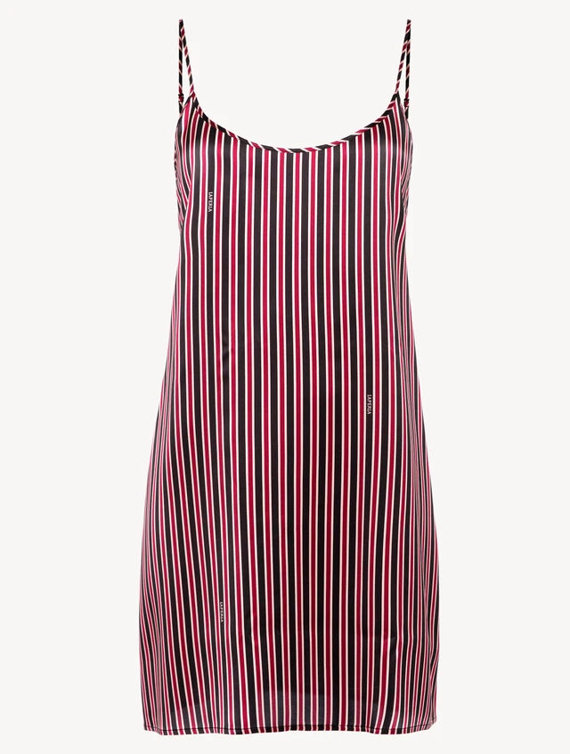 Silk Striped Short Slipdress
