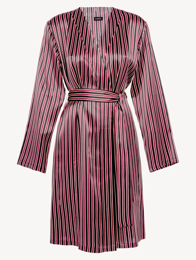 Silk Striped Short Peignoir
