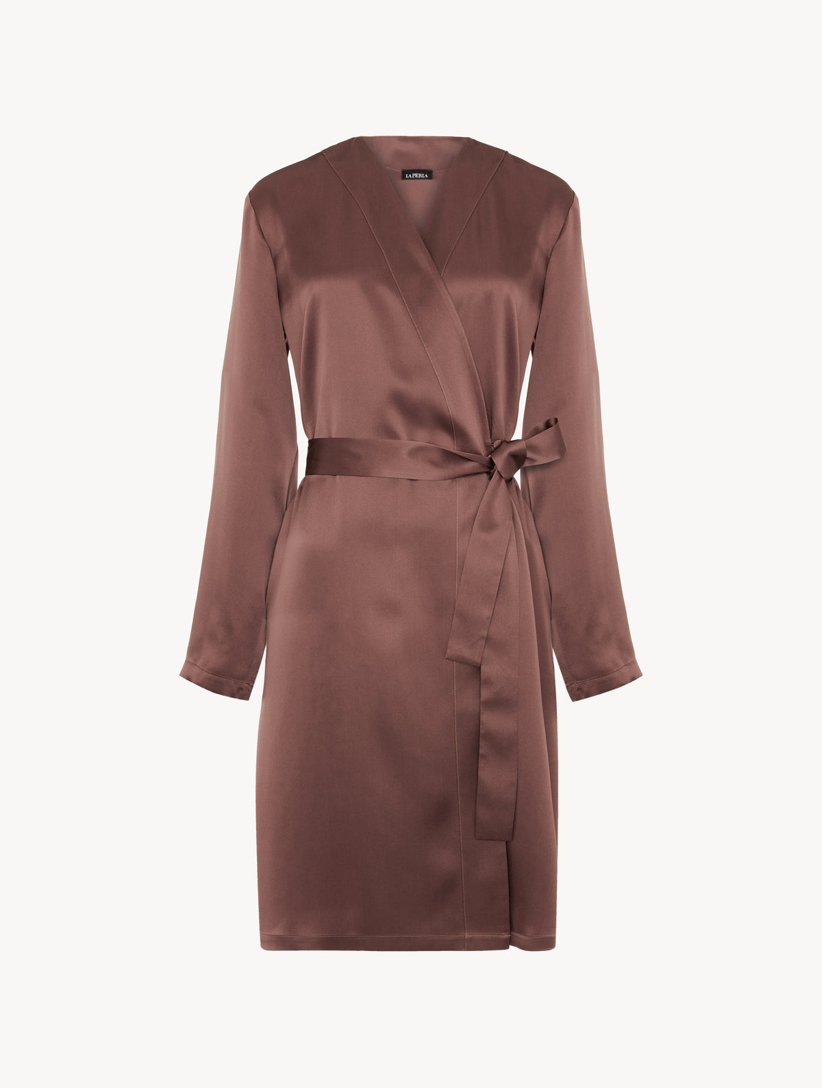 Silk Chocolate Brown Short Peignoir