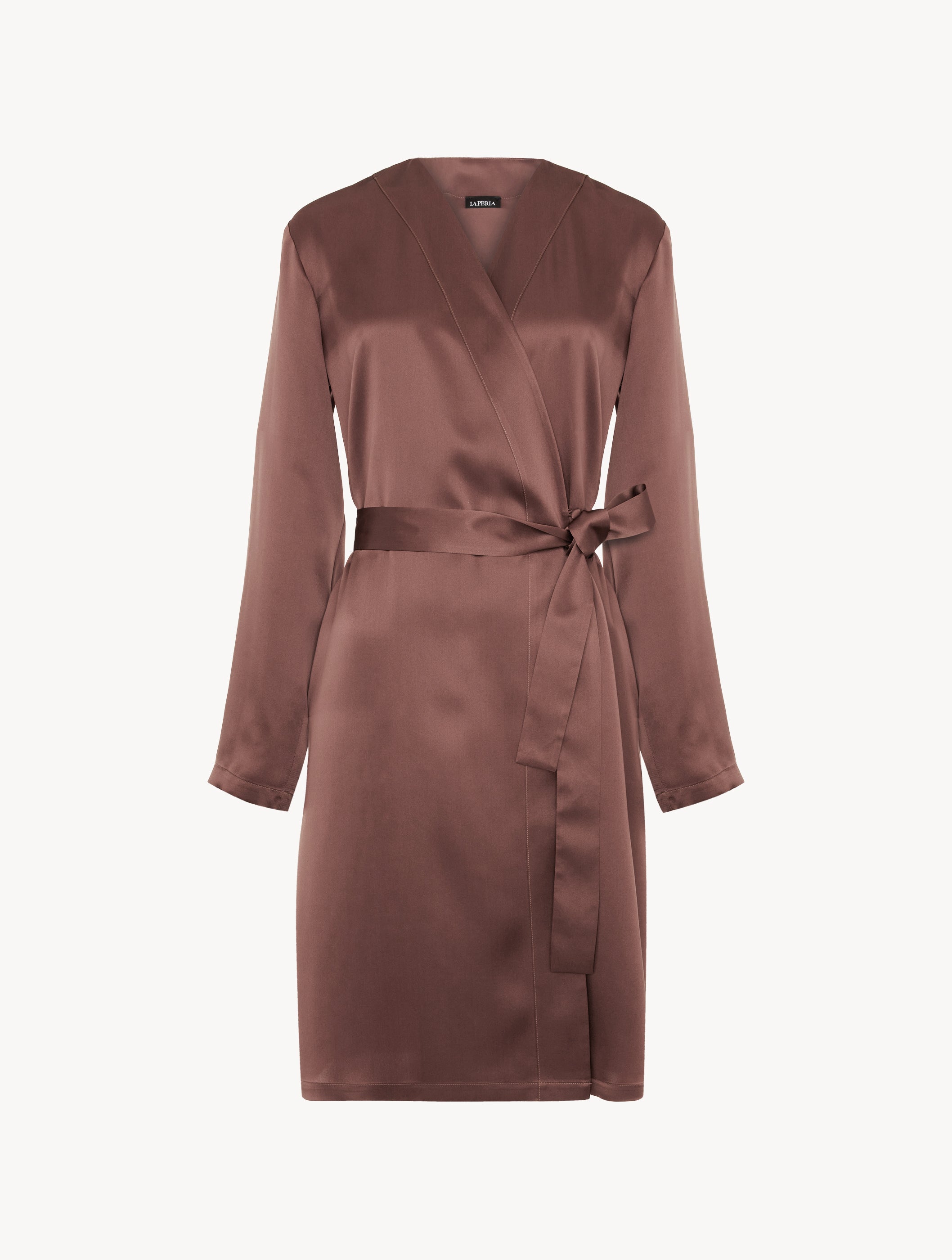Silk Chocolate Brown Short Robe