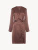 Silk Chocolate Brown Short Robe