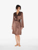Silk Chocolate Brown Short Robe