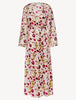 Silk Floral Print Long Peignoir