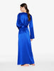Silk Long Peignoir in electric blue