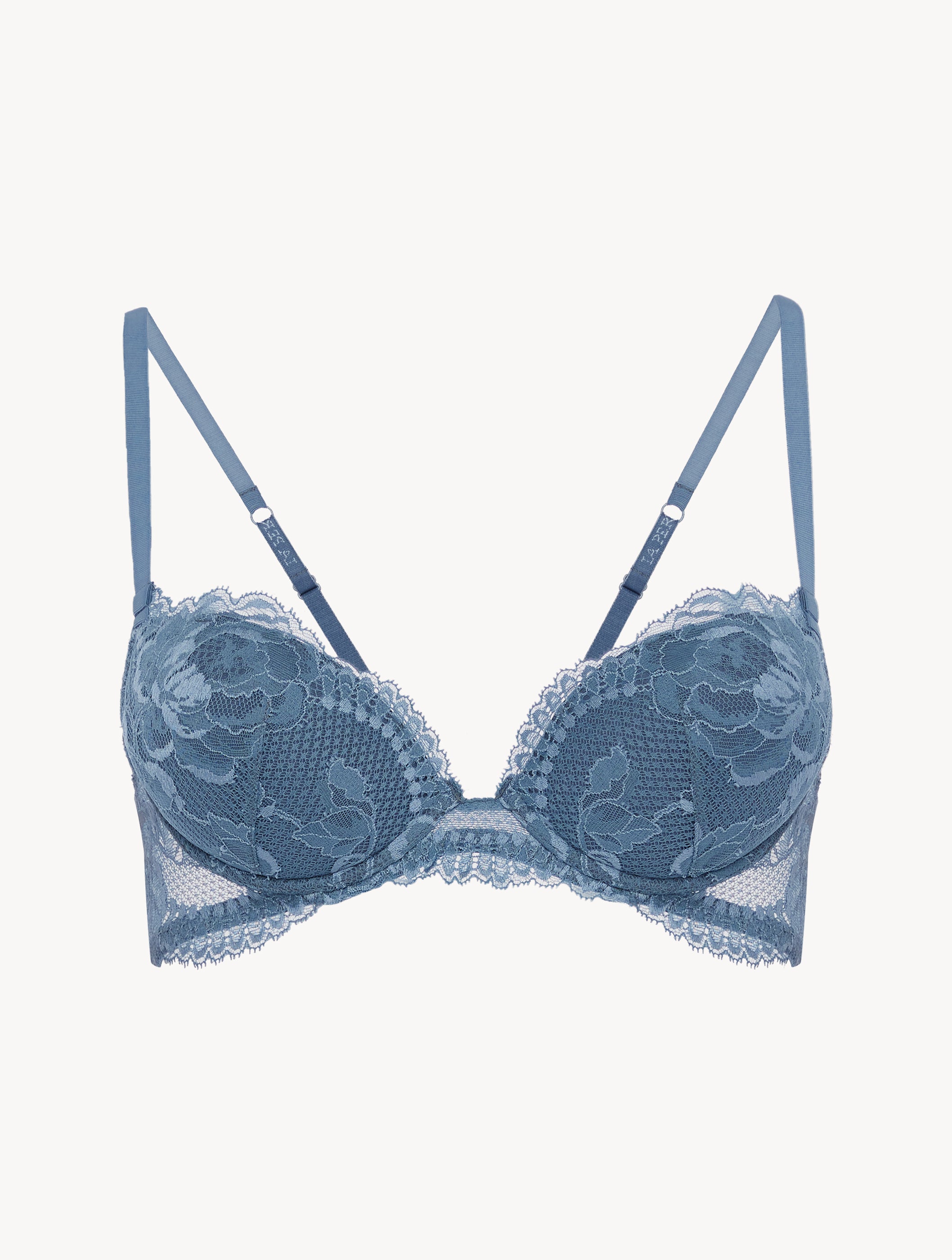 Brigitta Dunkelblauer Spitzen-Push-up-BH