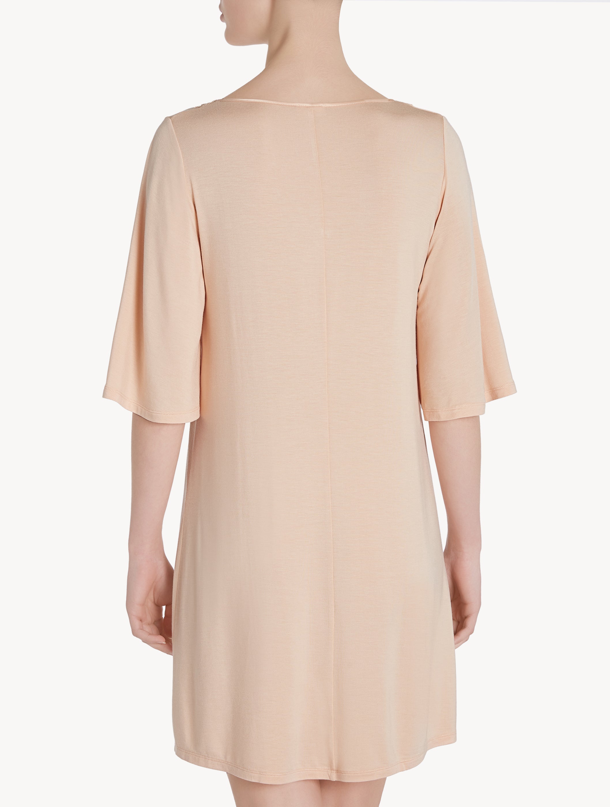 Primula Pink Short Nightgown with embroidered tulle