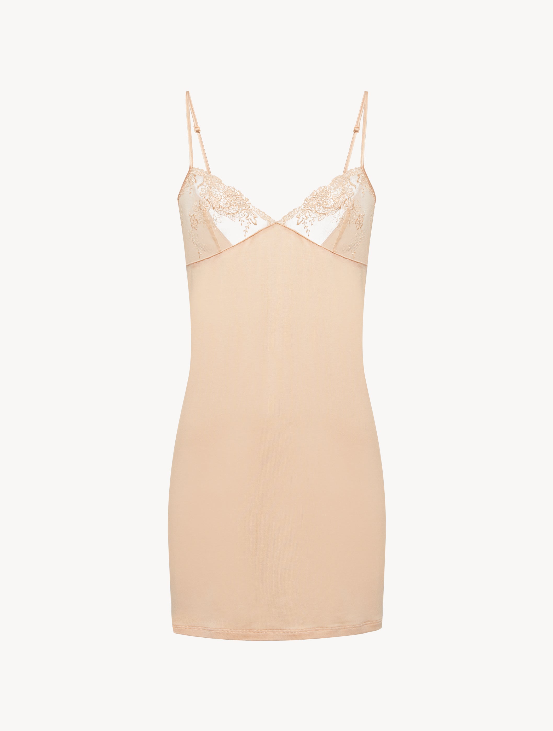 Primula Pink Slipdress aus Jersey mit besticktem Tüll