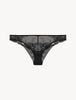PRIMULA Slip brasiliano in tulle ricamato nero