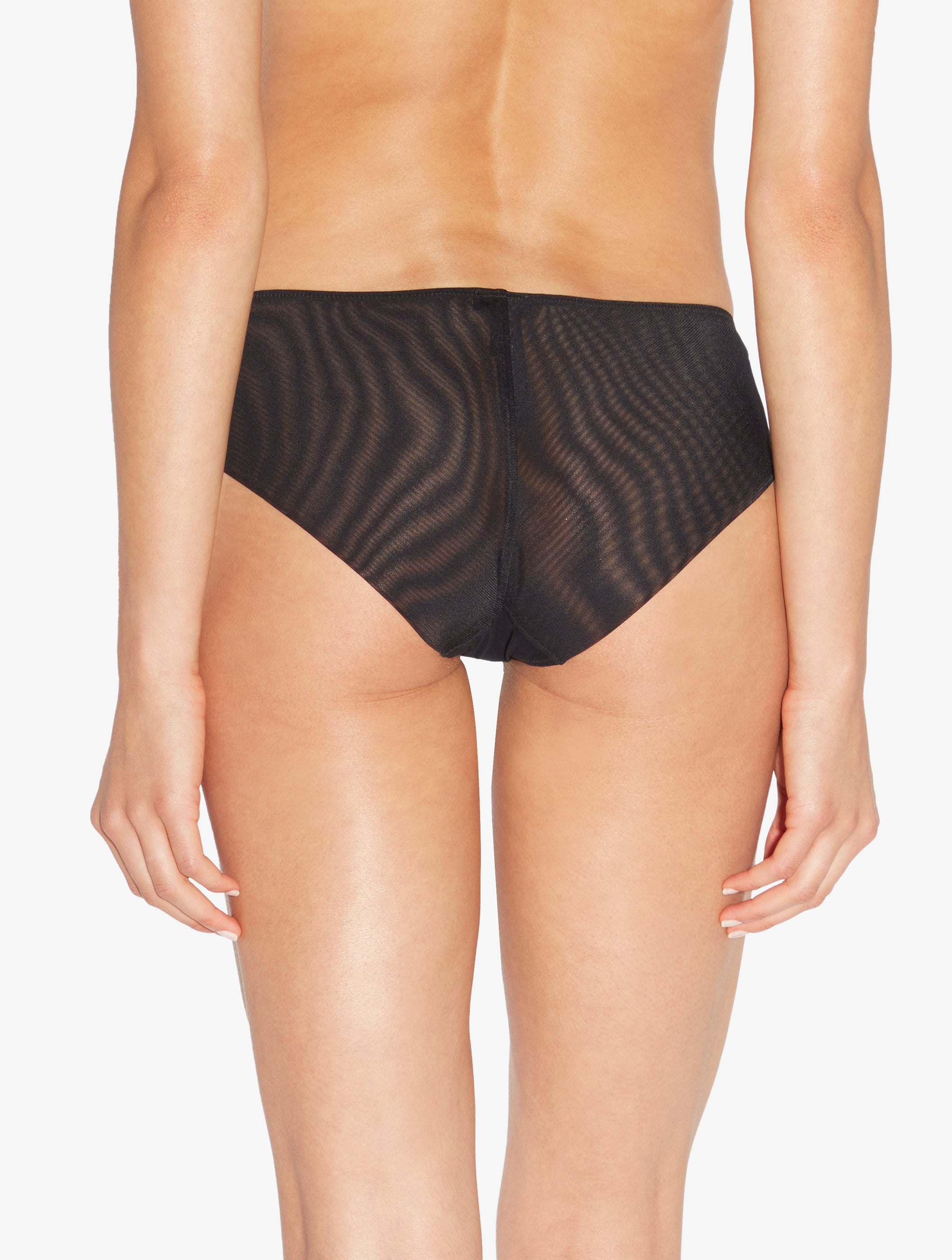 Primula Medium Slip aus schwarzem besticktem Tüll