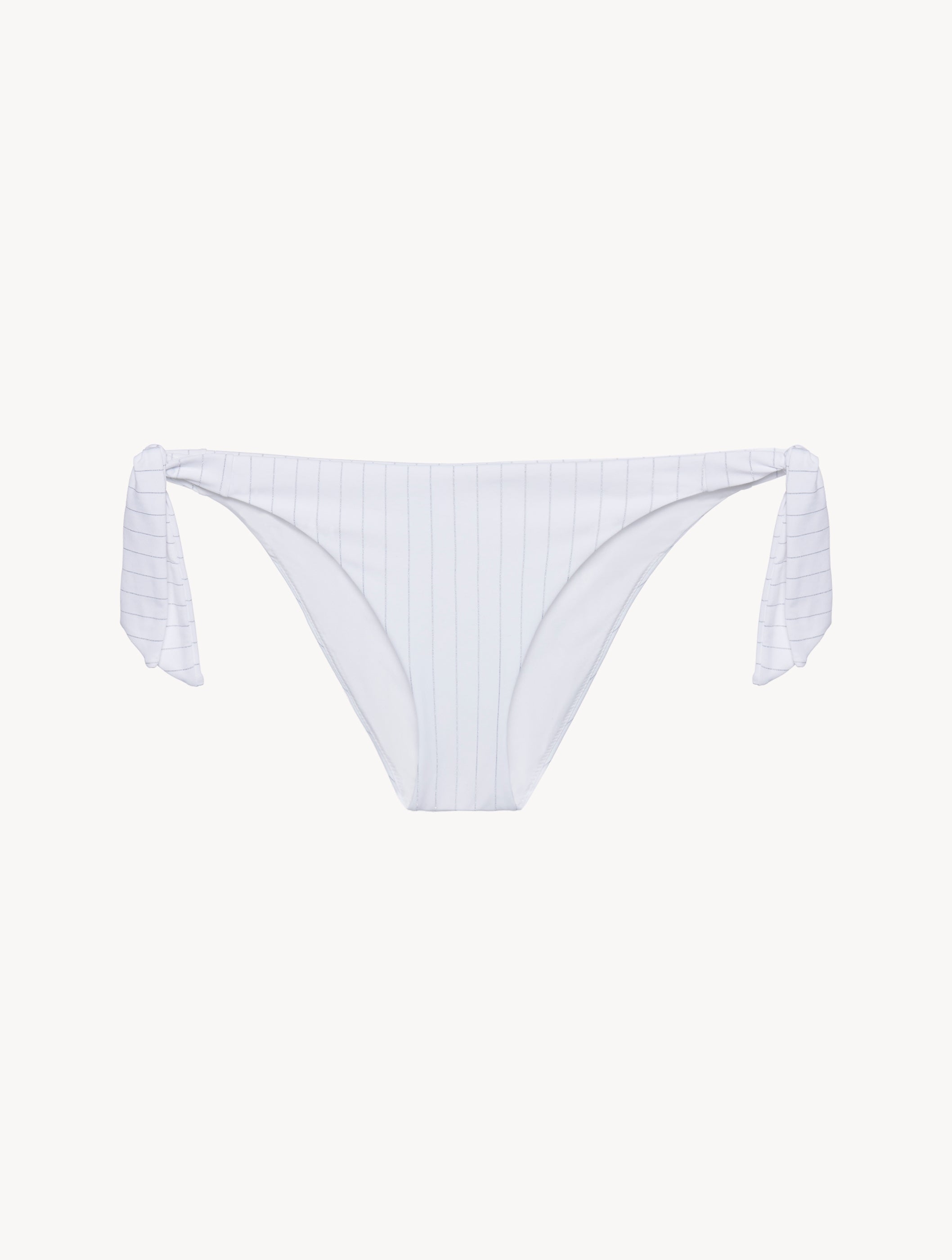 Gestreifter Strand Bikini Slip zum Binden in Weiß
