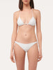 Stripy Beach Triangle Bikini in white