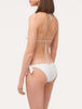 Stripy Beach Triangle Bikini in white