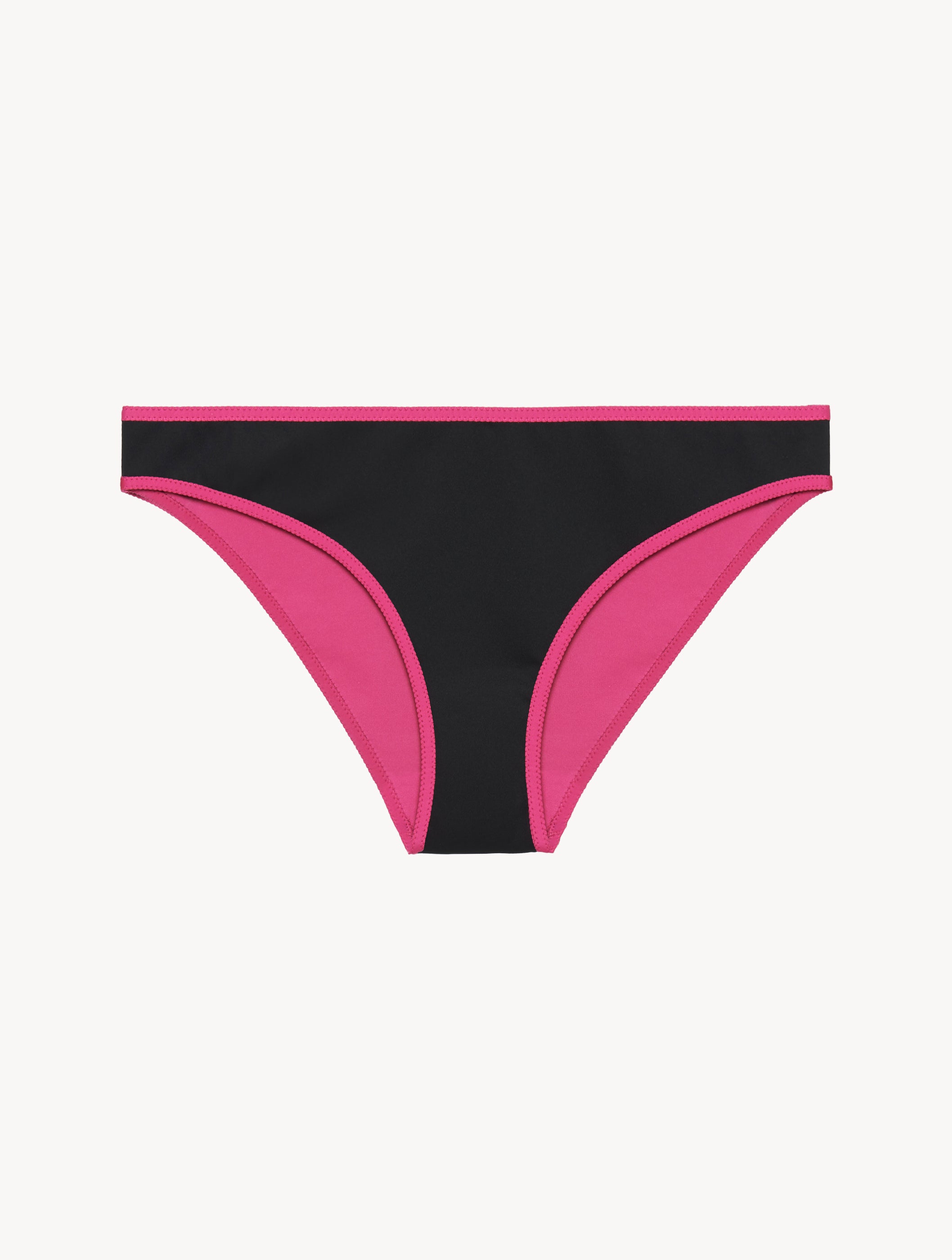 ACTIVE BEACH Bikinislip in Schwarz mit fuchsiafarbenem Besatz