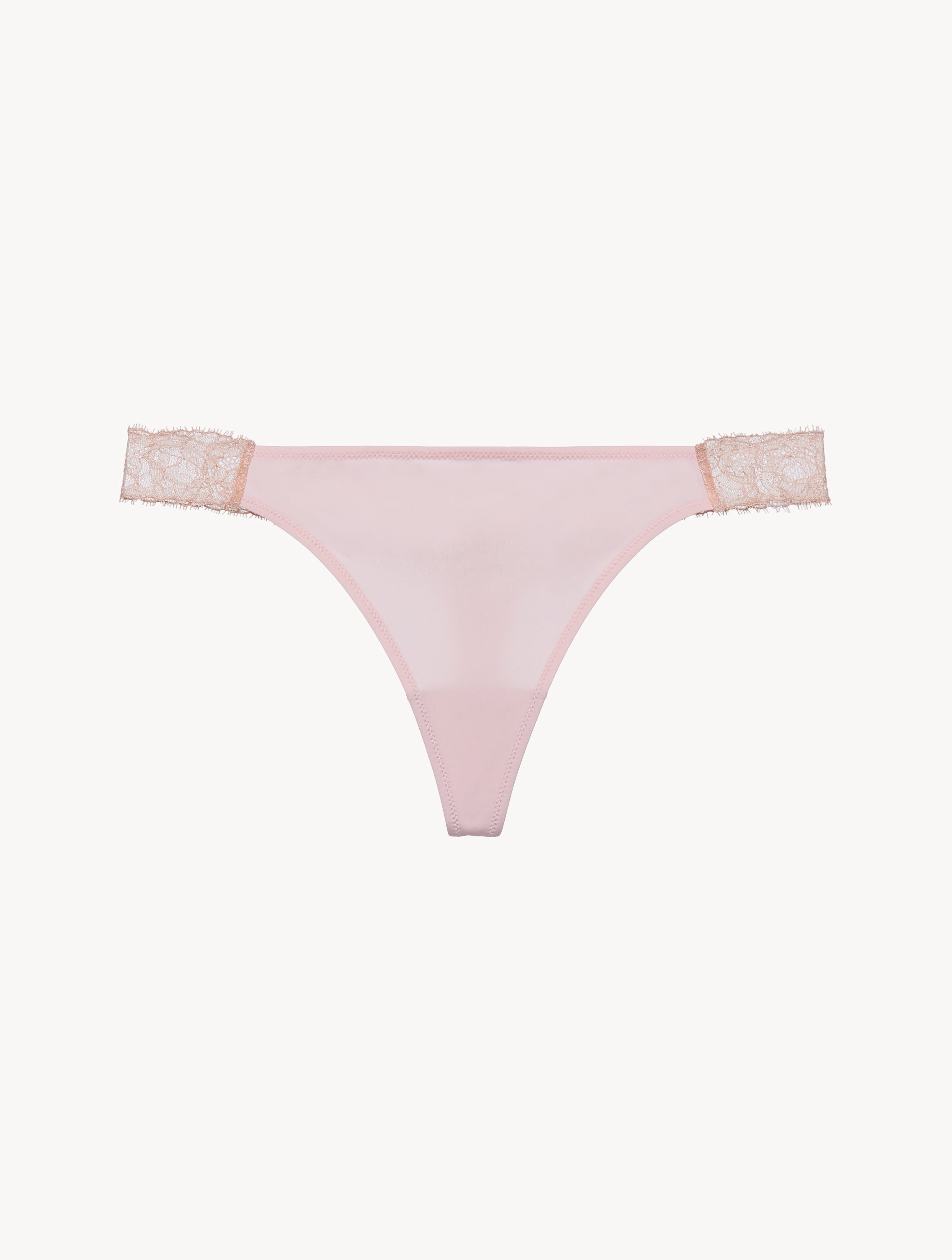Lacy Touch Spitzen-Tanga in Puderrosa und Sand