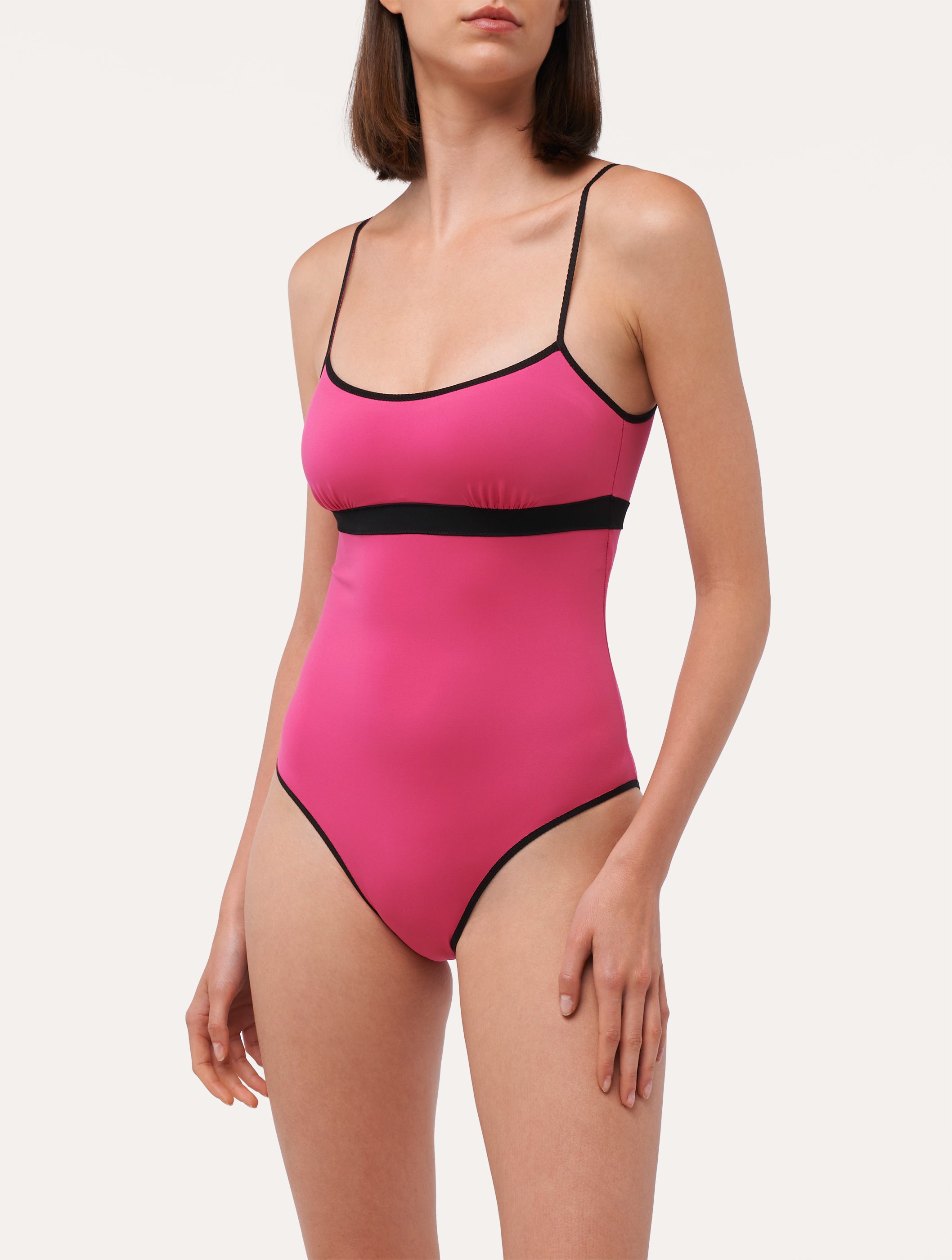 ACTIVE BEACH  costume intero in fucsia e nero