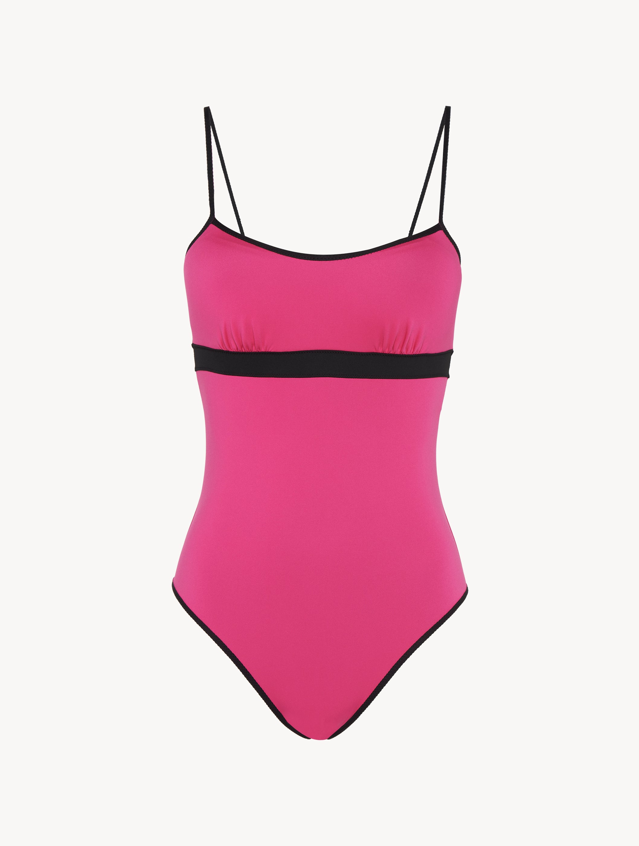 ACTIVE BEACH Color-block swimsuit in fuchsia and black
