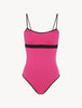 ACTIVE BEACH Color-block swimsuit in fuchsia and black