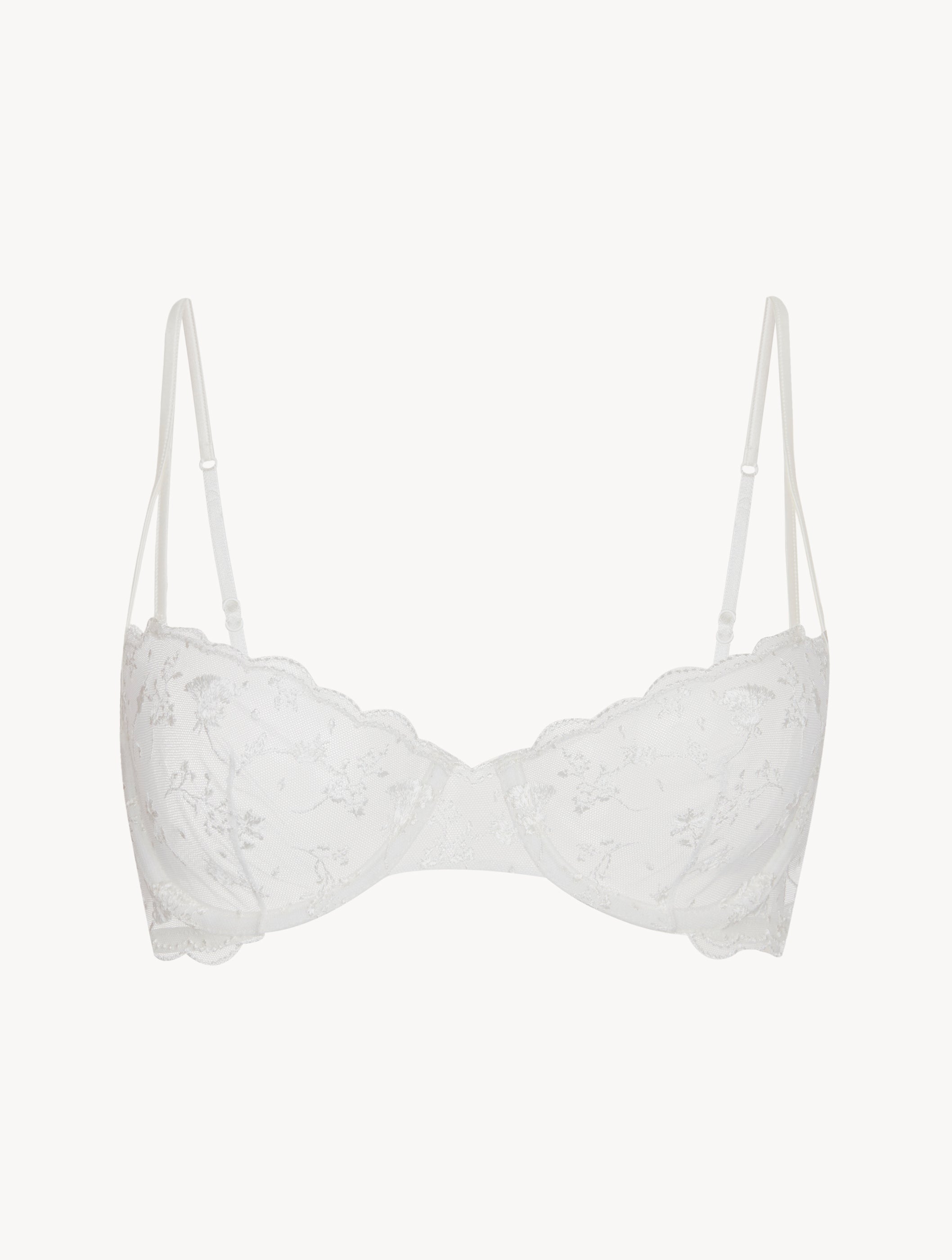 Midnight Botanica White Balconette Bra
