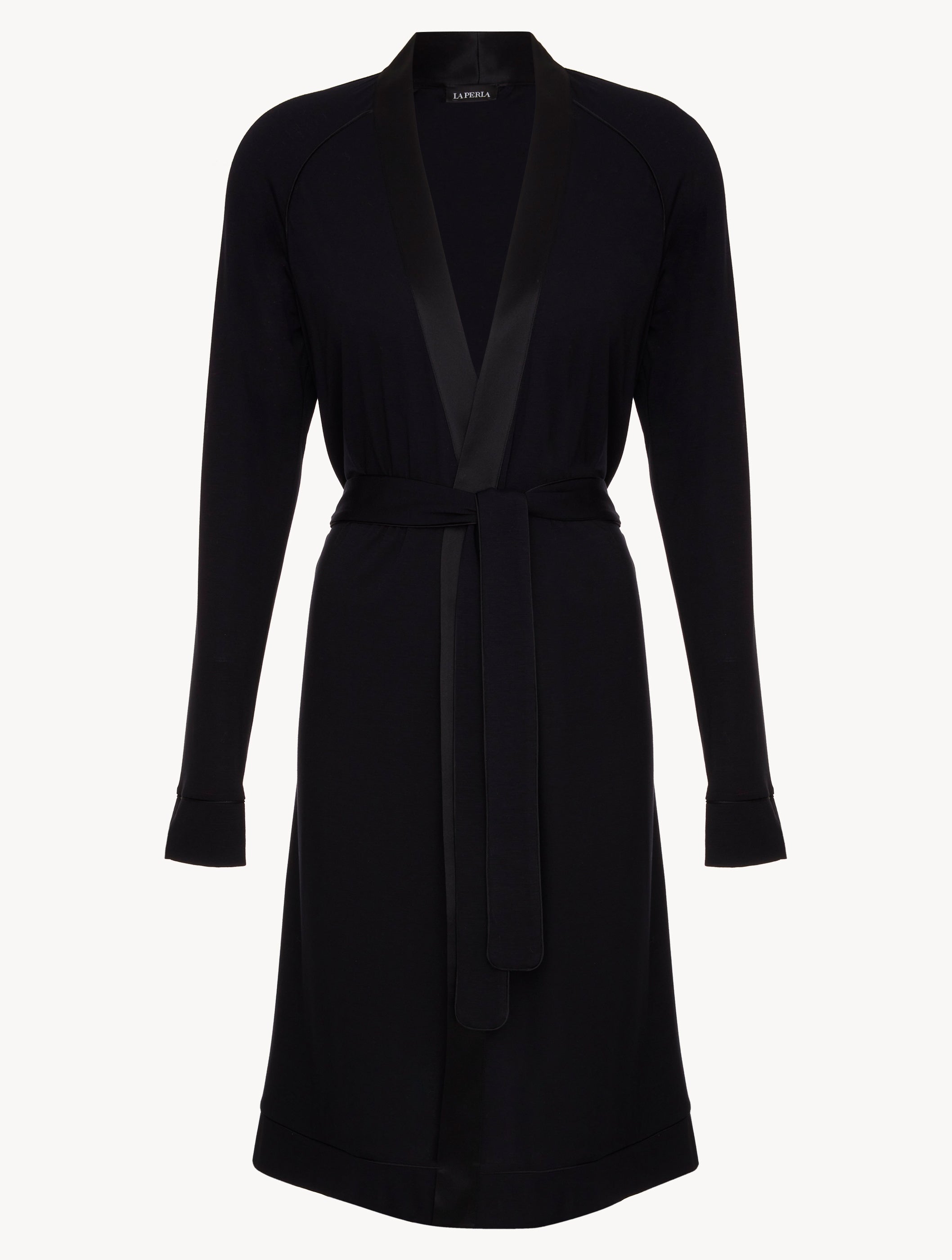 Midnight Botanica Short Robe in Black