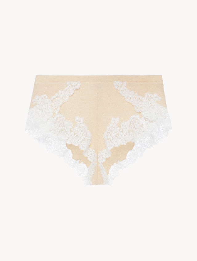 Angel Kiss Kaschmir-Shorts in Puder-Gelb
