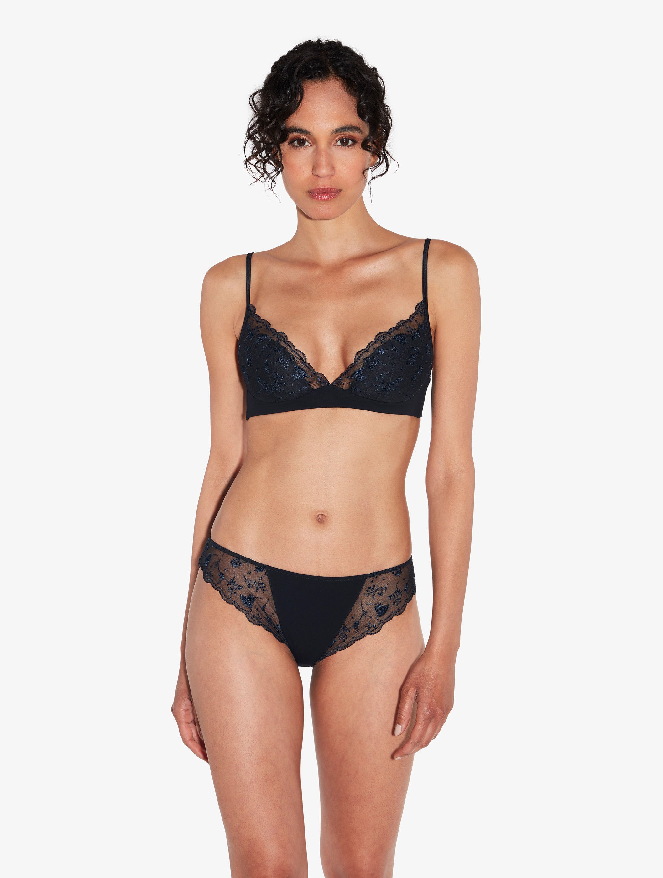 Midnight Botanica Bralette in Black