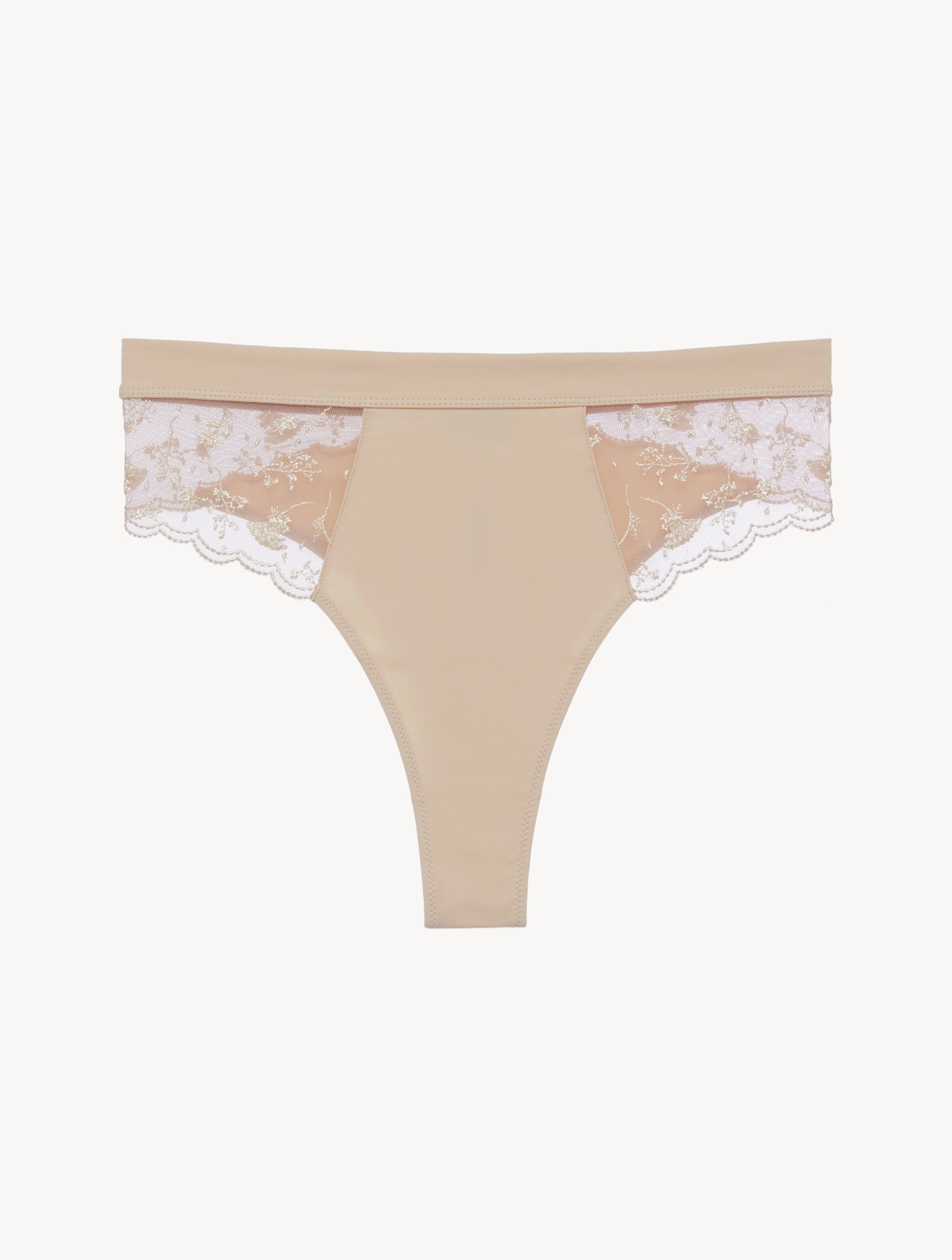 Midnight Botanica Beige High Waisted Briefs