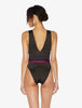 Summer Winds Belted Swimsuit in Dark Green and Black