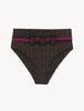 Summer Winds High-waisted belted bikini briefs in Dark Green and Black