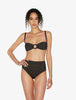 Summer Winds High-waisted belted bikini briefs in Dark Green and Black