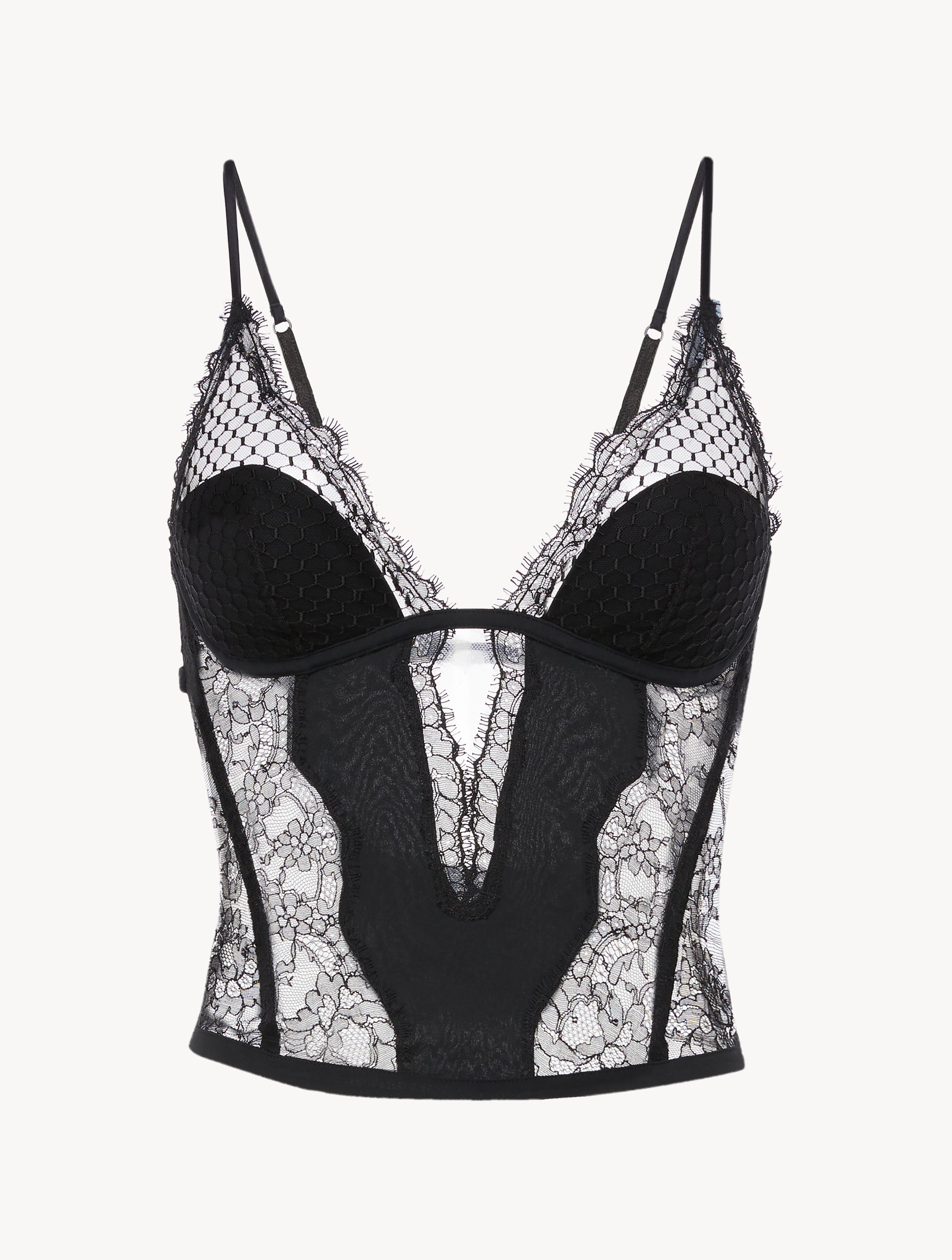 HONEYCOMB SHADOWS Corset with Leavers Lace