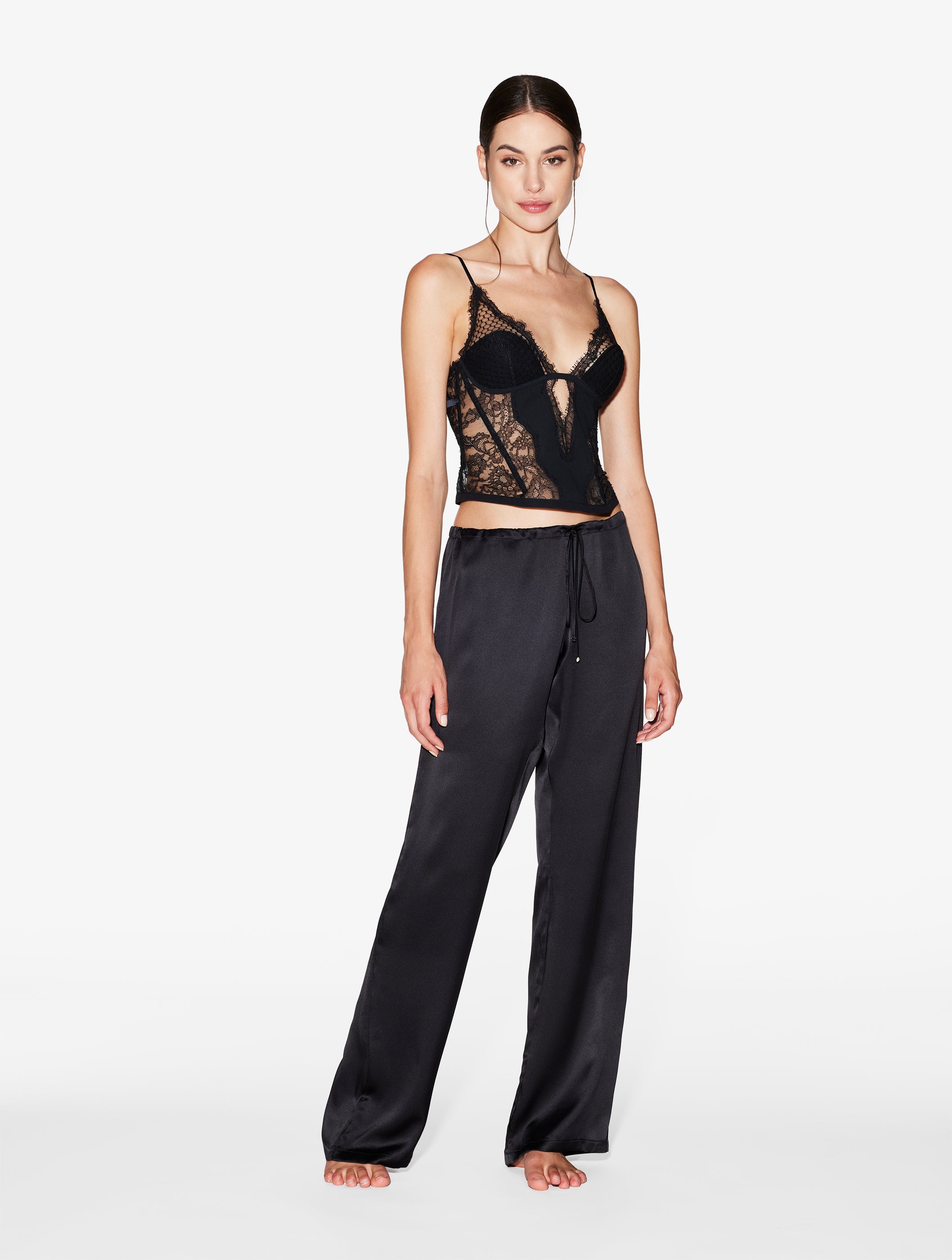 HONEYCOMB SHADOWS Corset with Leavers Lace
