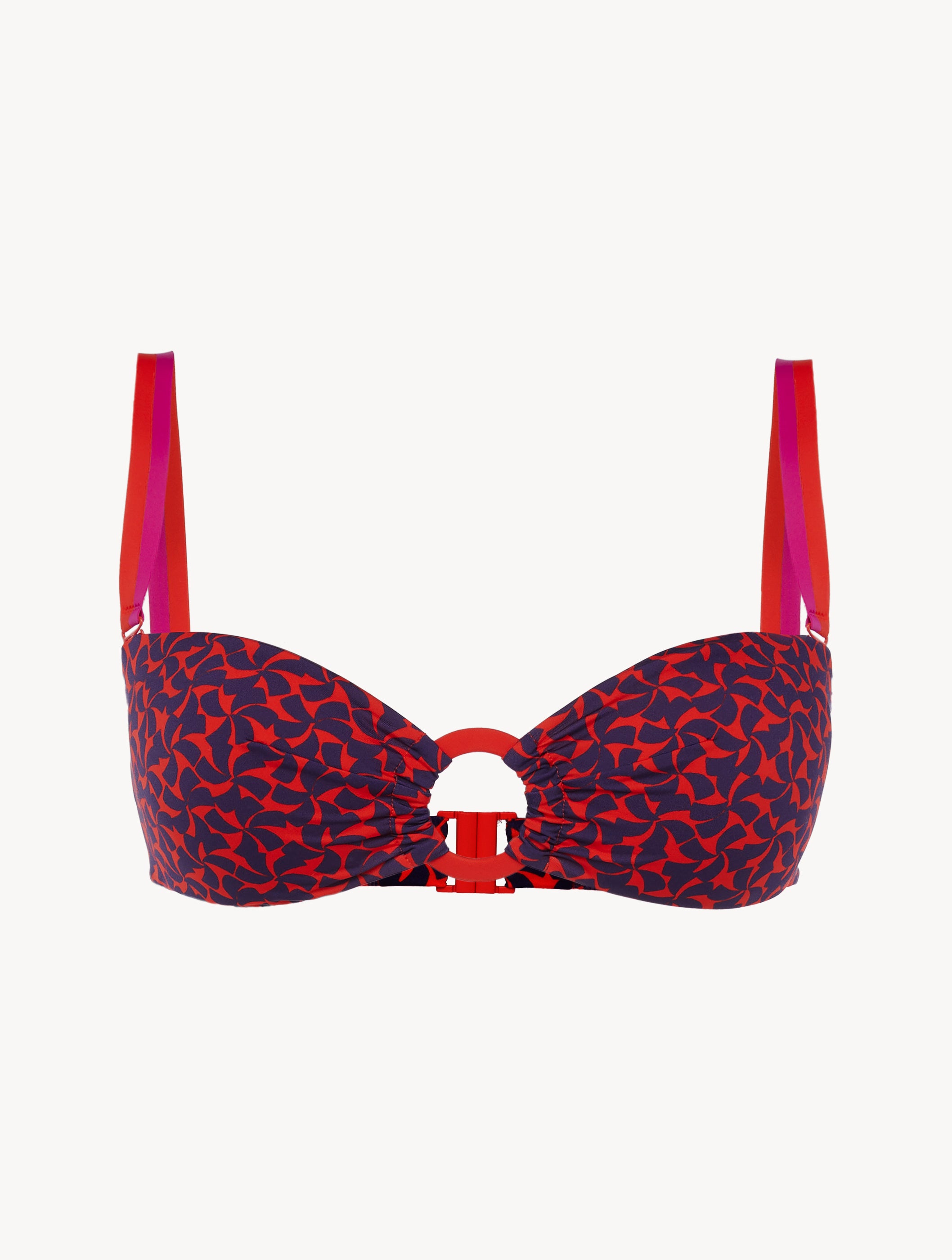 Summer Winds Bandeau bikini top in Red and Blue