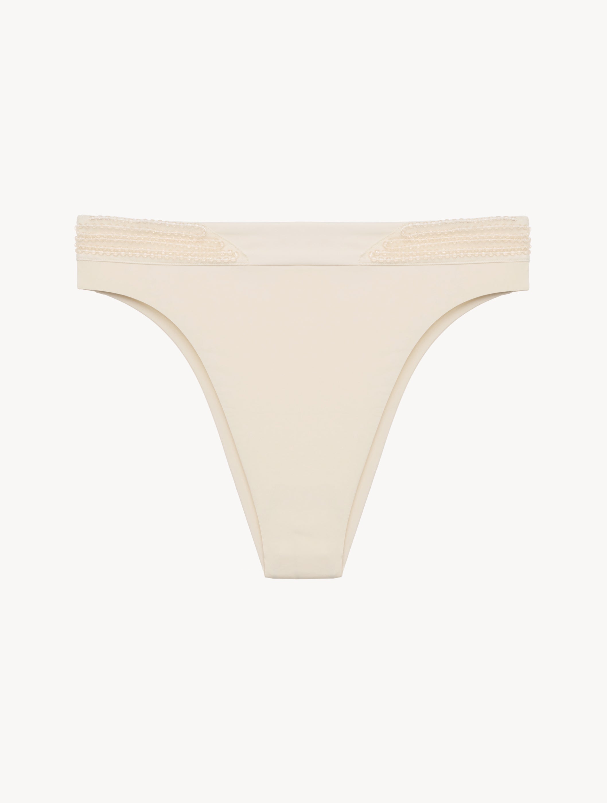 Luci di Capri Slip Bikini a Vita Alta Color Champagne