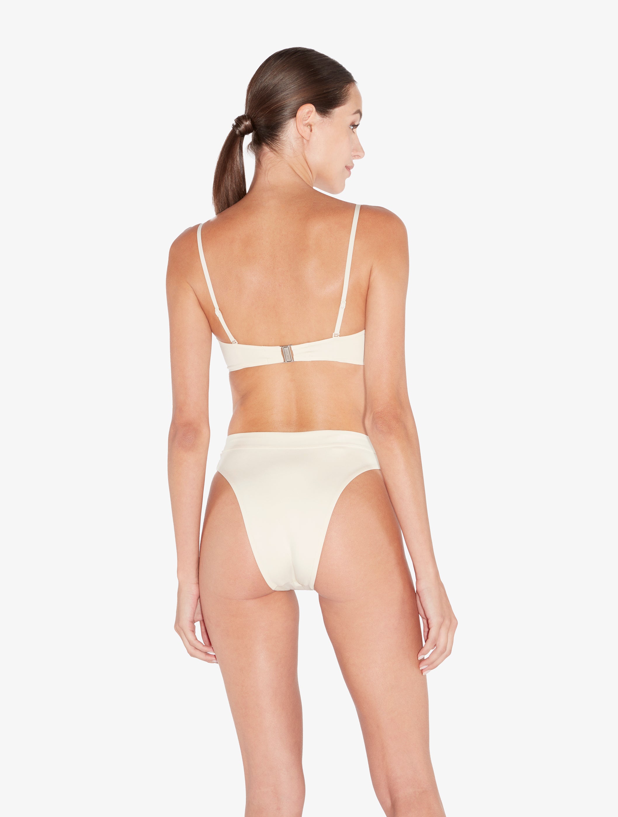 Luci di Capri Slip Bikini a Vita Alta Color Champagne
