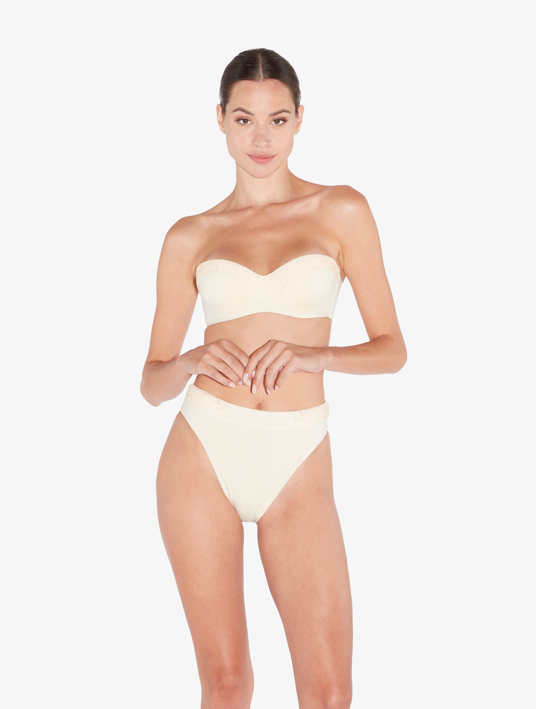 Luci di Capri Champagner Bandeau-Bikini-Oberteil