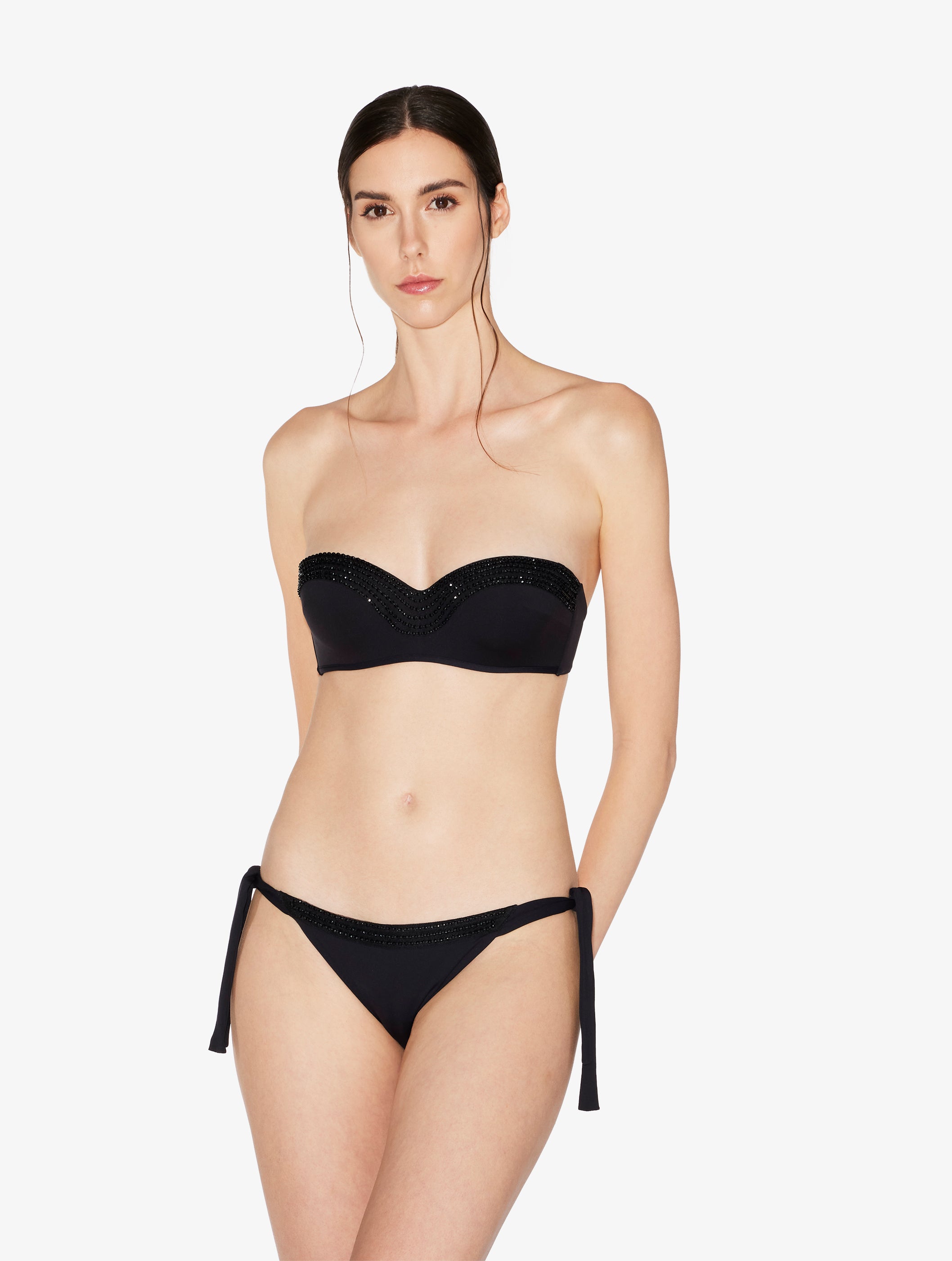 Luci di Capri Bandeau Bikini Top in Black